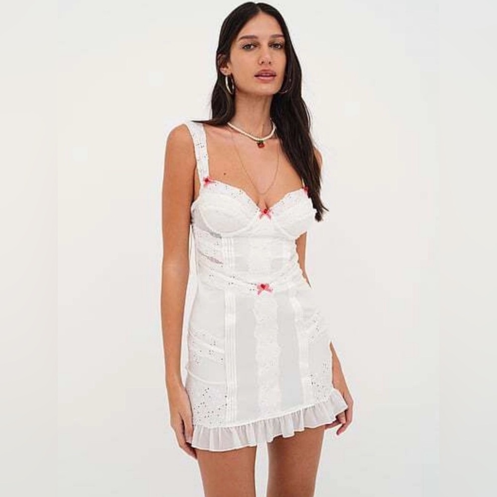For Love And Lemons White Mini Dress